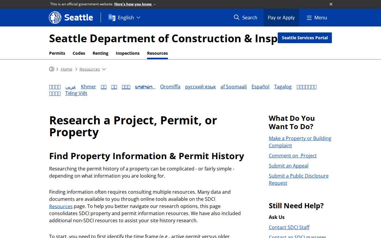 Washington previous residents research through Seattle's address and permit-history tools