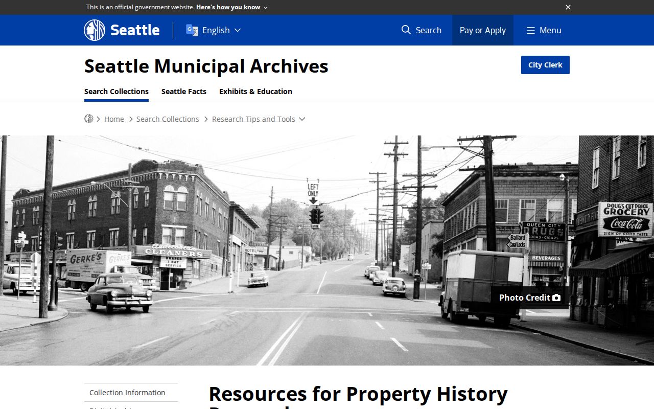Washington previous residents research with the Seattle City Archives property-history guide
